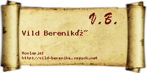 Vild Bereniké névjegykártya